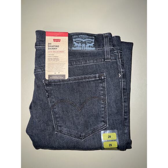Levi’s 311 Shaping Skinny Mid Rise Black Jeans Women’s 8 Short W29 L30 - Picture 1 of 6